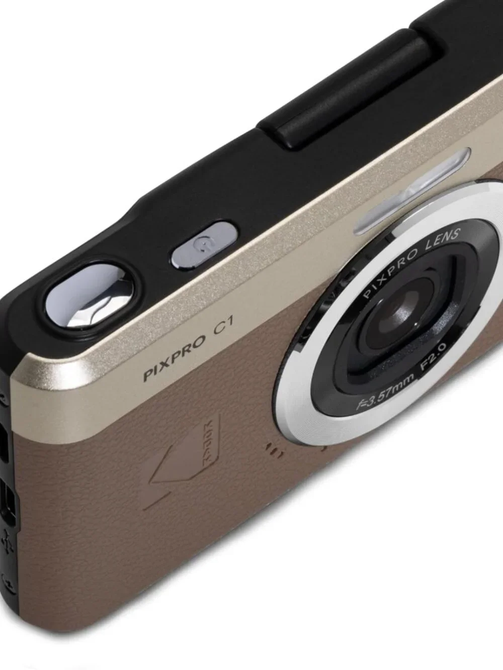 13MP Compact Digital Camera with 26mm Fixed Lens - Stylish Brown Design
